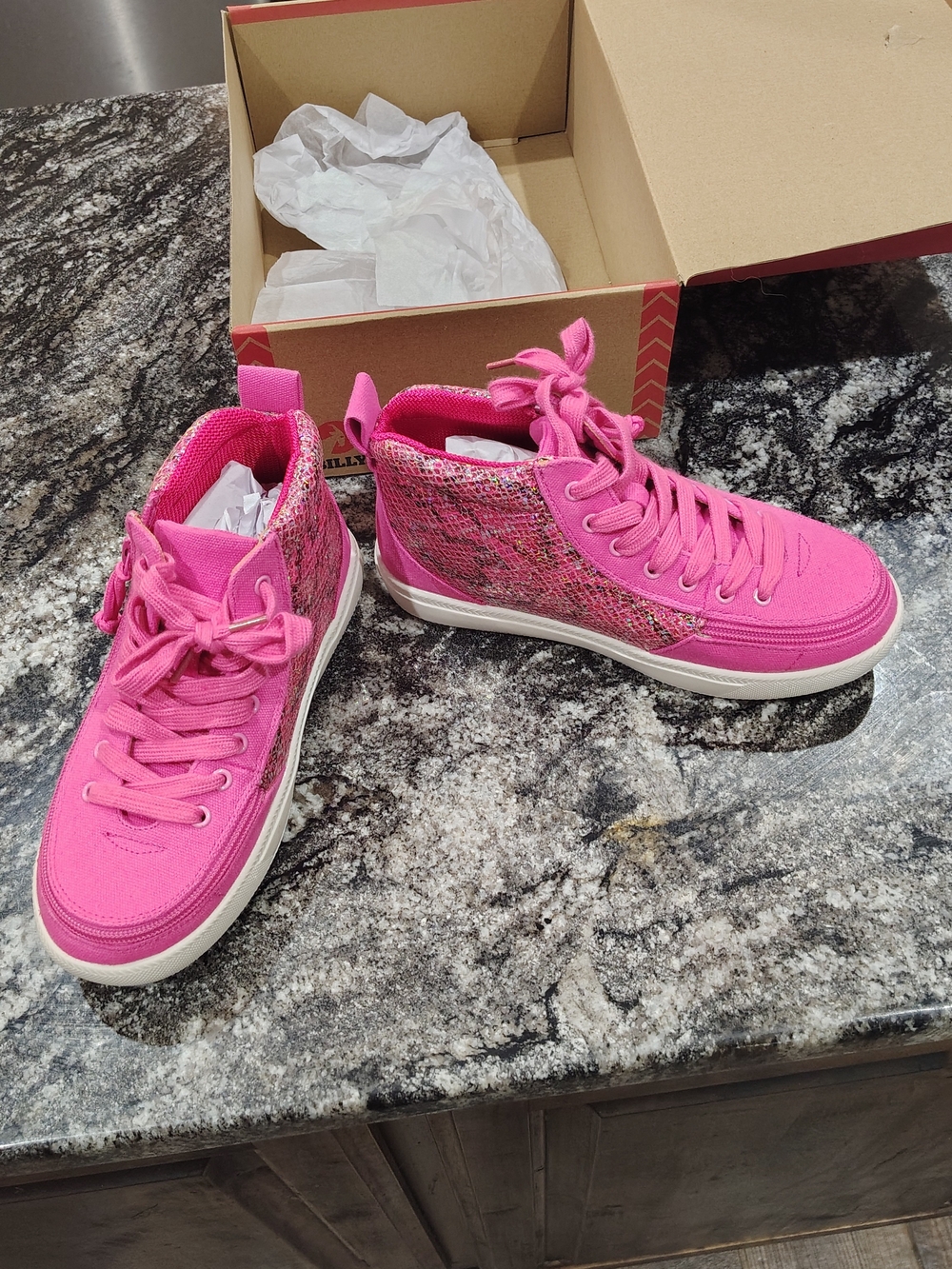 Girls BILLY Footwear Fuchsia Snake Classic D|R II High Top Sneakers